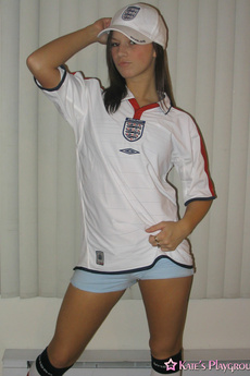 Kate Teases With Her Perfect Perky Boobs While She Strips Out Of Her Soccer Uniform In This Zipset