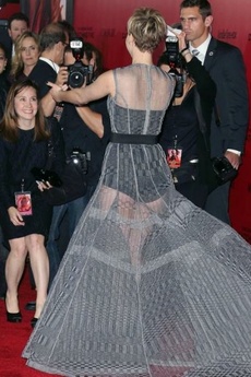 Jennifer Lawrence In A See Through Gown At The La Premiere