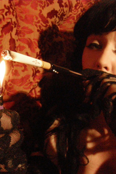 Vintage Gothic Style Smoking Fetish Queen