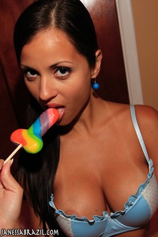 Janessa Licks A Lollipop