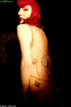 Ultra Glamorous Pierced Redhead In See Thru Dress