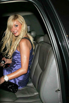 Paris Hilton Hot In Little Purple Dress