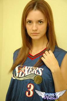 Amy Loves To Tease You In Her Sixers Jersey