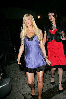Paris Hilton Hot In Little Purple Dress